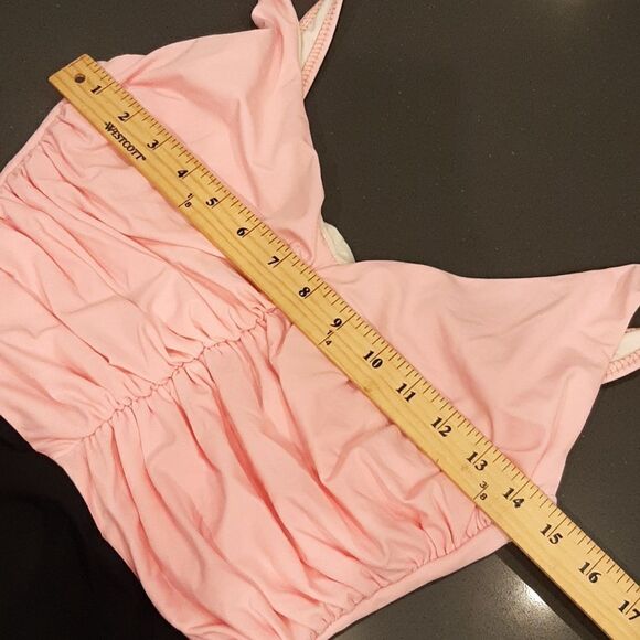 Trimshaper Pink and Black One Piece Rouched Swimsuit - Picture 10 of 11